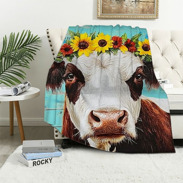 BCIIG Flower Crown Warm Lightweight Blanket Soft Fleece Blankets Throw