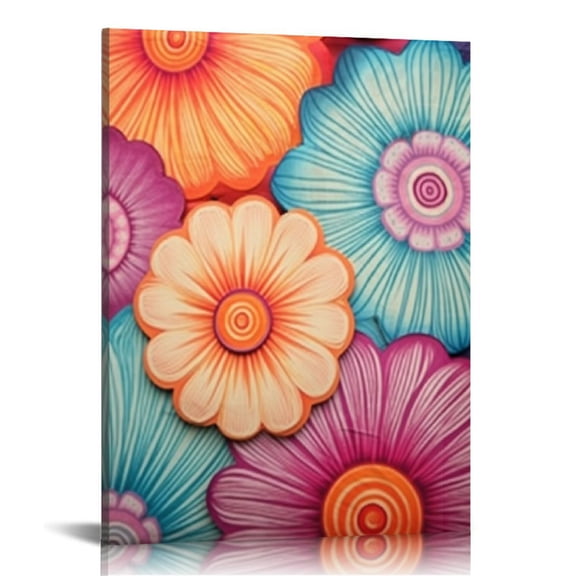 BCIIG Flower Design Spiral Fine Art Aesthetic Poster & Print Wall Painting for Home Decor - Ready to Hang Canvas for Living Room Bedroom Office 12x16 in