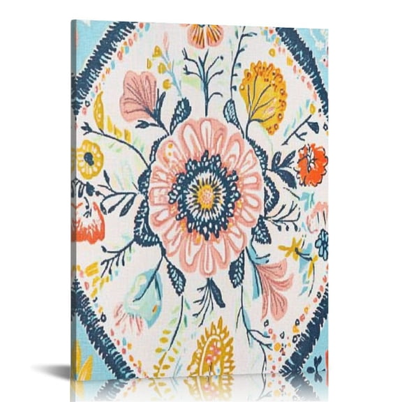 BCIIG Flower Design Wall Art Canvas Home Office Bedroom Decor 12x16 in