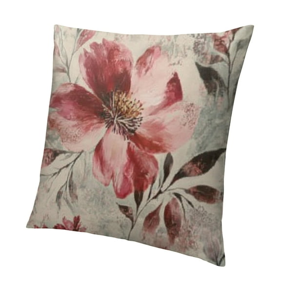 BCIIG Flower Fabric Painting Pillowcase Short Plush Home Decor 12x12in