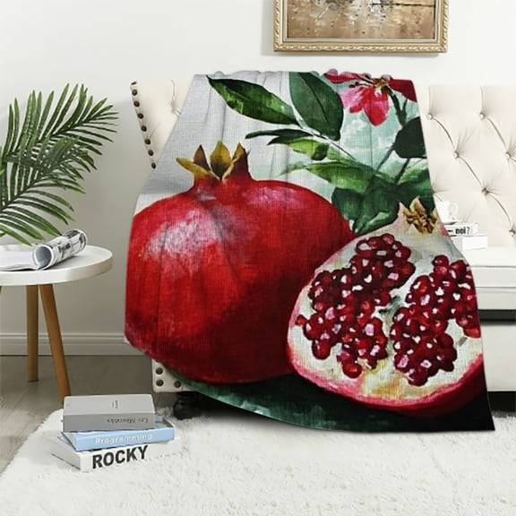 BCIIG Flower Leaves Fruit Warm Lightweight Blanket Soft Fleece Blankets Throw Living Rooms Sofa Decor Cow Gifts All Seasons 60x80in