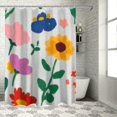 BCIIG Flower Pattern Bathroom Shower Curtain Set with Hooks, Luxury