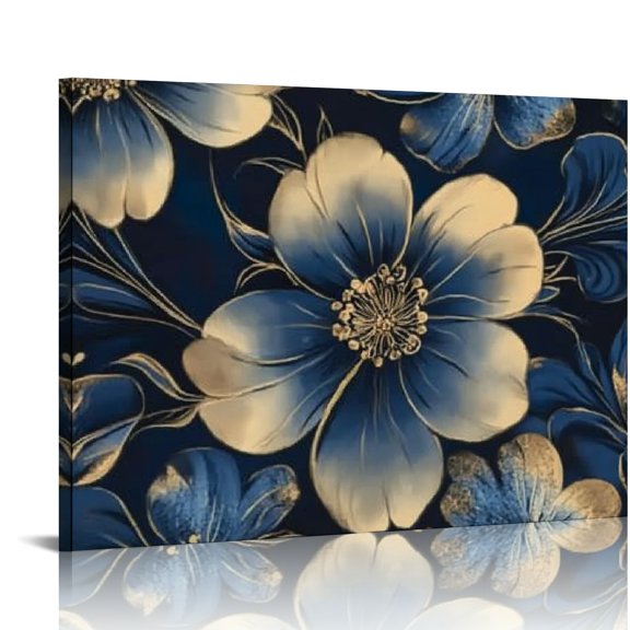 BCIIG Flower Pattern Canvas Prints Wall Art for Home Office Decor 20x16in