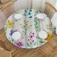 thumbnail image 1 of BCIIG Flower Pattern Round Table Cover Stain Resistant Washable Indoor Outdoor Tablecloth Kitchen Dining Wedding Parties Picnic Camping 100% Polyester Fiber 31-35, 1 of 8