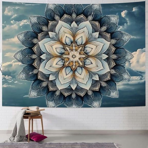 BCIIG Flower Sky Sacred Geometry Tapestry Wall Hanging Unique Style for Home Wall Decor Art Living Room Bedroom Dorm Decoration 40x30inch