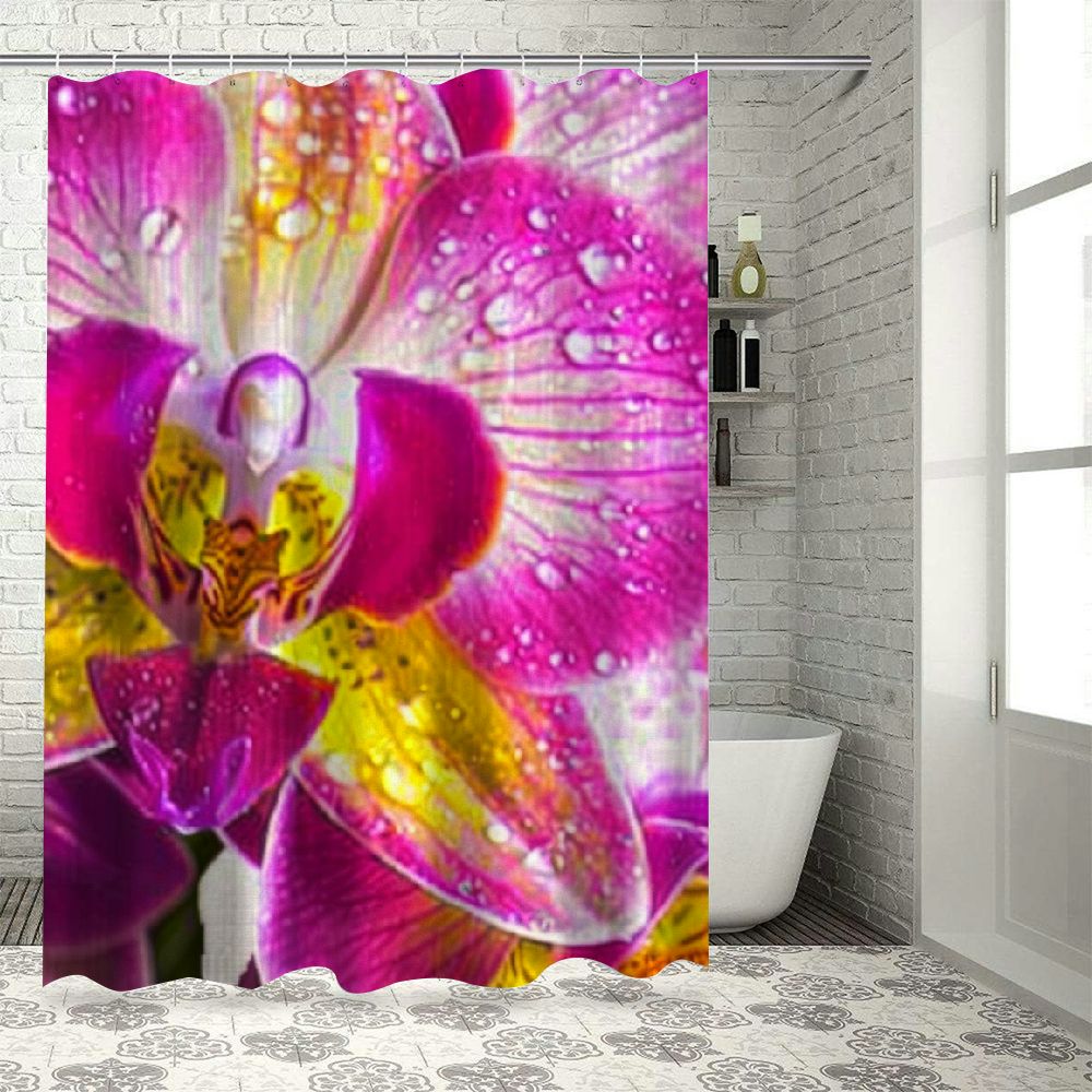 BCIIG Flowers Bathroom Decor Set Colorful Luxurious Graphic Print