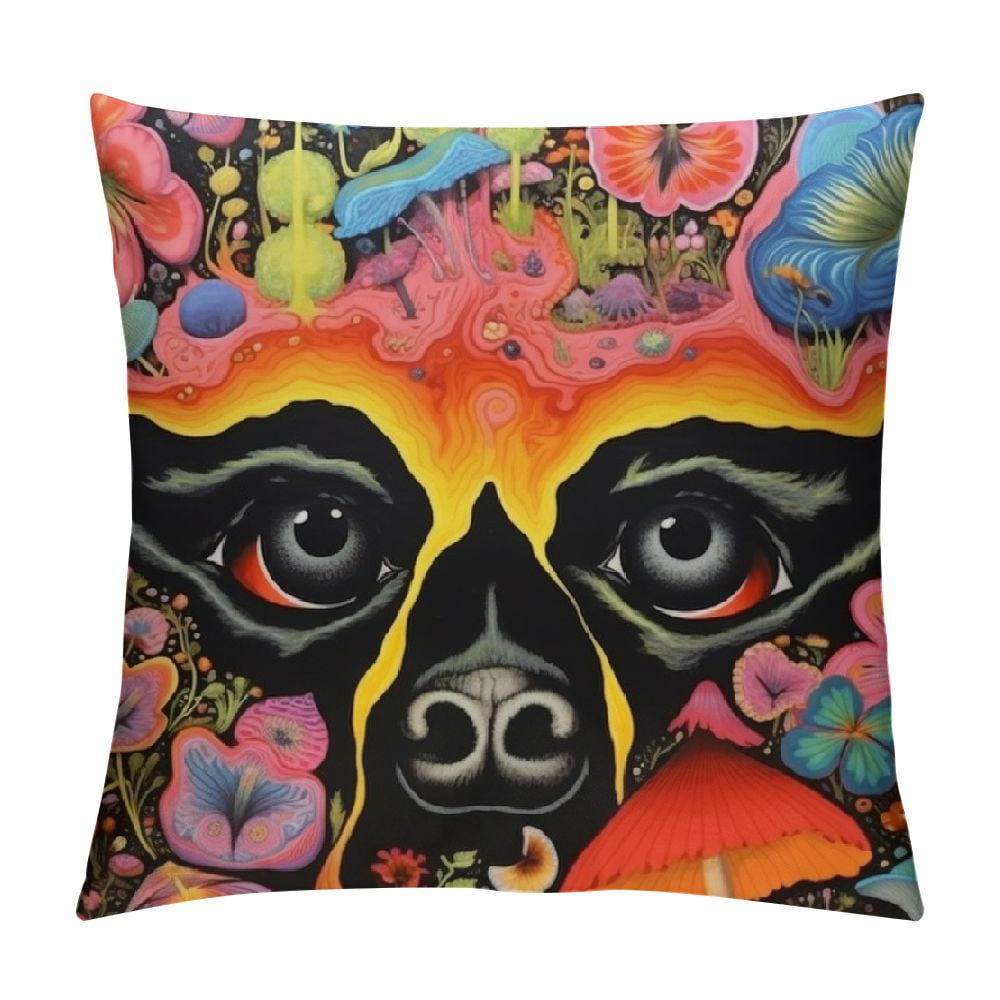 BCIIG Flowers Butterflies Graphic Decorative Pillow Cover for Home