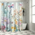 BCIIG Flowers Butterflies Pastel Colors Bathroom Decor Set with Hooks