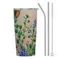 thumbnail image 1 of BCIIG Flowers Butterfly 20oz Stainless Steel Car Tumbler with Straw - Push-pull Cup Lid Easy to Use 20oz, 1 of 7