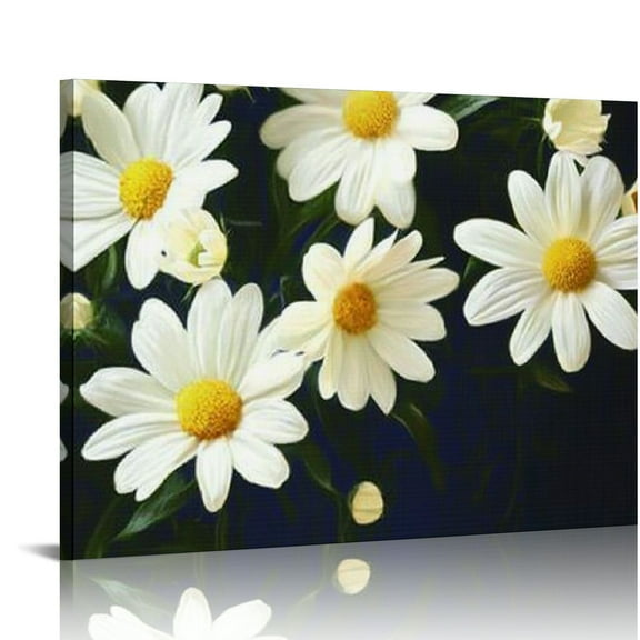 BCIIG Flowers Daisy Wall Art Canvas Prints Personalized Picture to Canvas Wall Art Modern Artwork Ready to Hang Wall Paintings for Home Decoration 20x16in