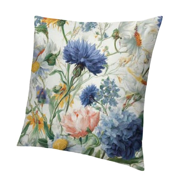 BCIIG Flowers Foliage Baroque Pillowcase for Home Furnishing 18x18in