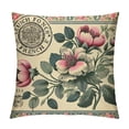 thumbnail image 1 of BCIIG Flowers French Connection Vintage Style Graphic Decorative Throw Pillow Cover Short Plush Home Furnishing for Couch Living Room Bed Sofa - 1PC 22x22in, 1 of 5