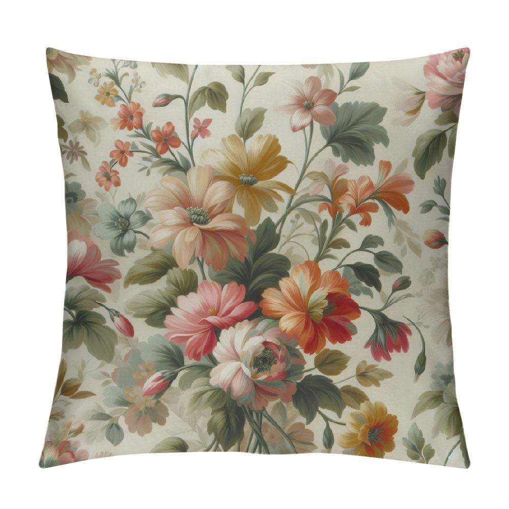 BCIIG Flowers Graphic Decorative Cushion Throw Pillow Cover for Home