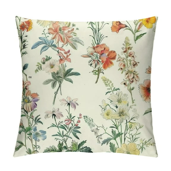 BCIIG Flowers Graphic Decorative Throw Pillow Cover Home Cushion for Couch Living Room Sofa Bed Home Furnishing Short Plush 1PC 24x24in