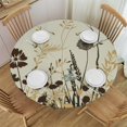 BCIIG Flowers Grass Butterfly Round Table Cover Stain Resistant