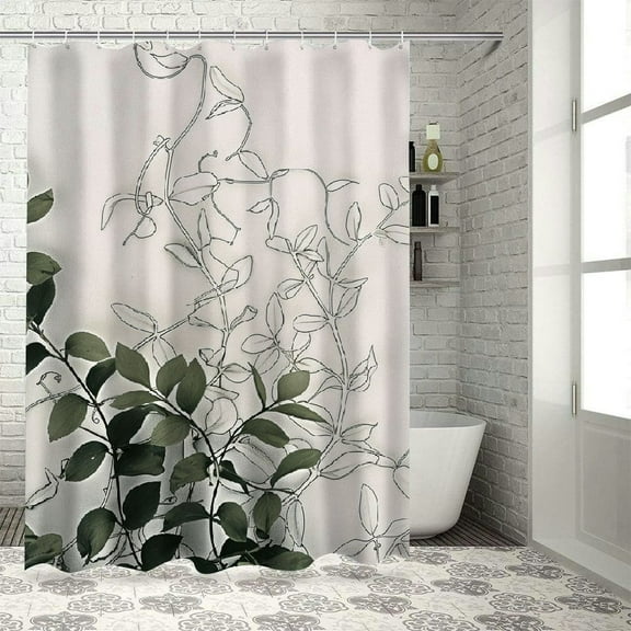 BCIIG Flowers Leaves Bathroom Decor Set with Hooks Colorful Luxurious Graphic Print Polyester Fabric Fashion Shower Curtain for Bathroom Decoration Chic Modern Design 36"x72