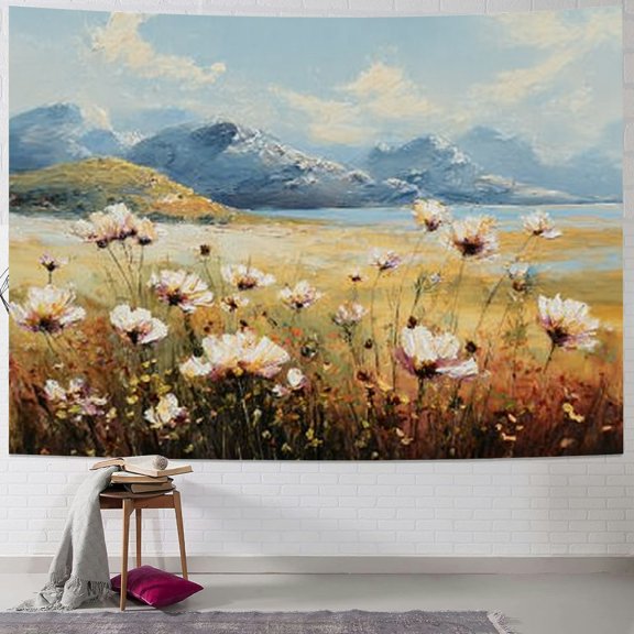 BCIIG Flowers Mountains Tapestry Wall Hanging Unique Style Home Decor 40x60inch
