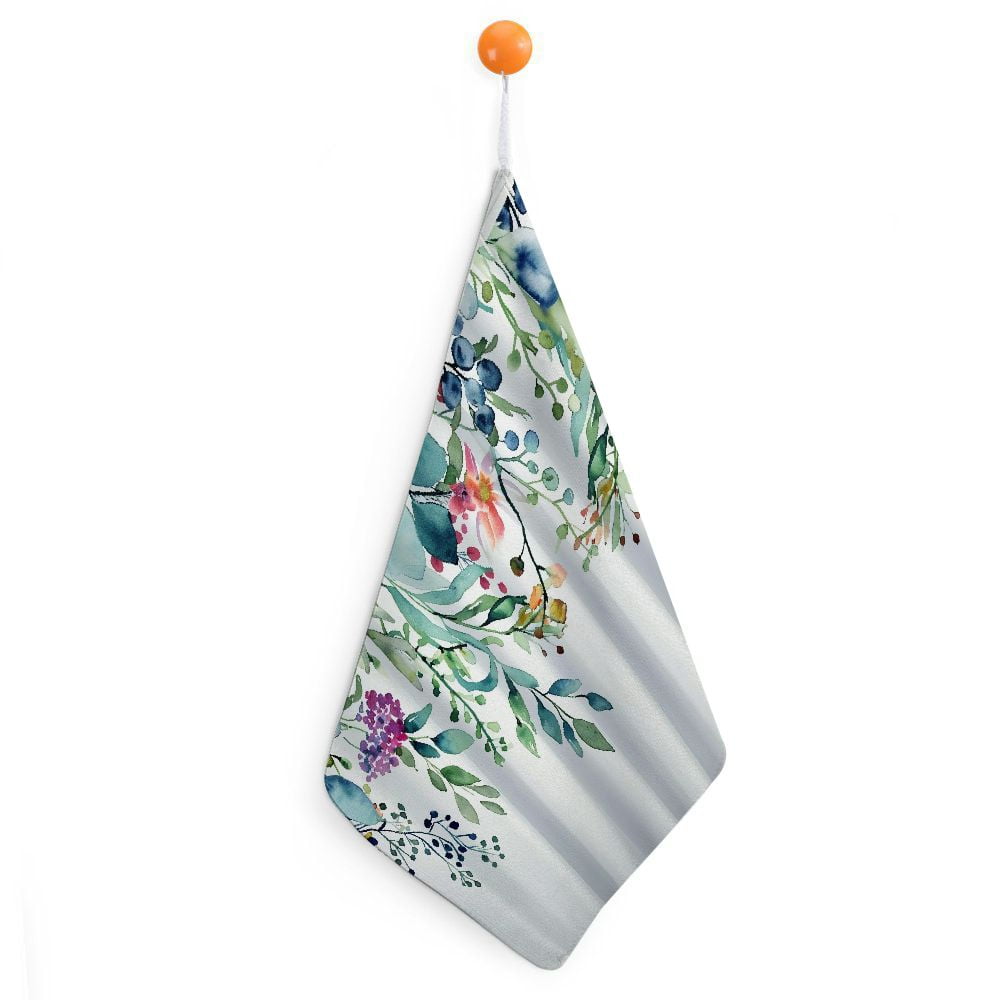 BCIIG Flowers QuickDry Hand Towels 11.8x11.8in Microfiber Bathroom