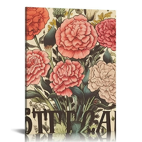 BCIIG Flowers Spanish Words Fine Art Aesthetic Poster Print Wall Painting for Home Office Decor 12x16 in