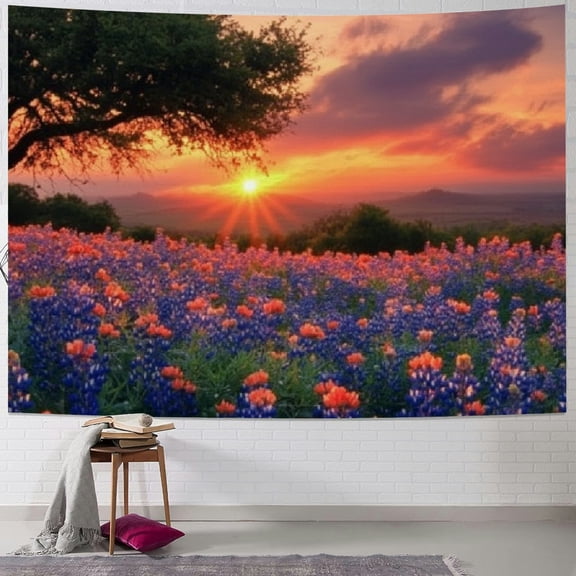 BCIIG Flowers Sunset Tree Tapestry Wall Hanging Unique Style for Home Wall Decor Art Living Room Bedroom Apartment Farmhouse Dorm 40x30inch