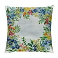 thumbnail image 1 of BCIIG  Flowers Throw Pillow Cushion Cover, Romantic Watercolor Effect Floral Wreath Design with Spring Flowers Arrangement, Decorative Square Accent Pillow Case, 24" X 24", Green Blue, 1 of 5