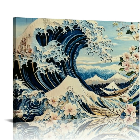 BCIIG Flowers Wall Decor for Bathroom Bedroom Office Home, Art Print Canvas Decoration, Handmade Quality, Waterproof and Tear Resistant, Perfect Gift 20x16in