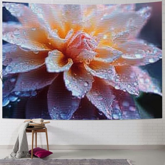BCIIG Flowers Water Droplets Tapestry Wall Hanging Unique Style Graphic Tapestries Home Wall Decor Art for Living Room Bedroom Apartment Farmhouse Dorm 40x60inch