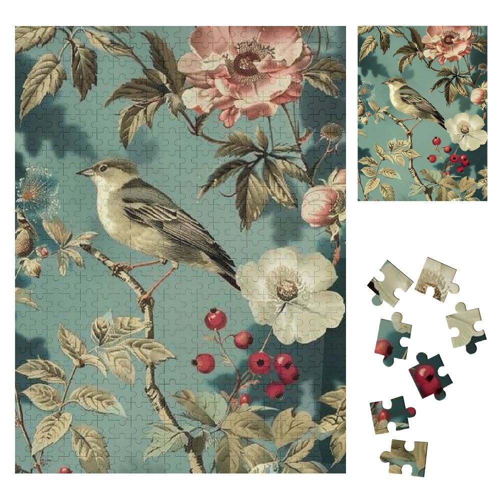 BCIIG Flowers Wooden Jigsaw Puzzle Vertical Style Family Friends Gift