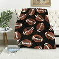 thumbnail image 1 of BCIIG Football Blanket Gifts for Women Adult Soft Warm Lightweight Cozy Cool Sport Brown and Black Throw Blankets for Living Room Bedding Couch Decor 50x60in All Seasons 60x80in, 1 of 6
