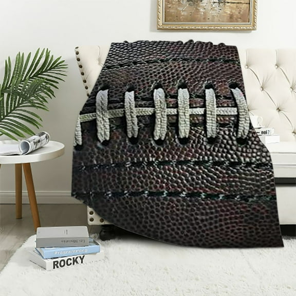 BCIIG Football Warm Lightweight Blanket Soft Fleece Throw Blanket Living Room Sofa Decor Cow Gifts All Seasons Exquisite Gifts 40x50in
