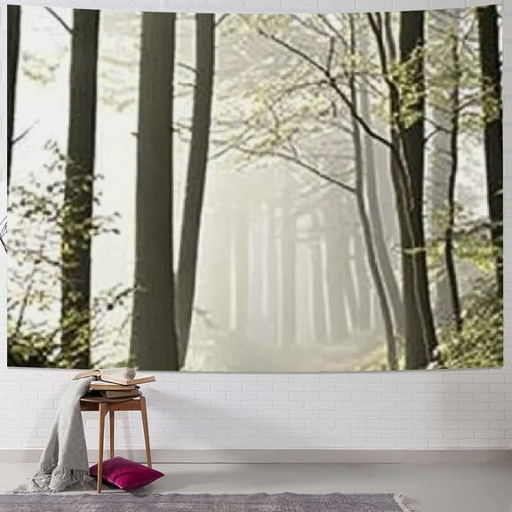 BCIIG Forest Pathway in the Misty Mountain Tapestry Wall Hanging Art Nature Landscape Tapestries Home Decor for Living Room Bedroom Kitchen Dorm 40x60inch