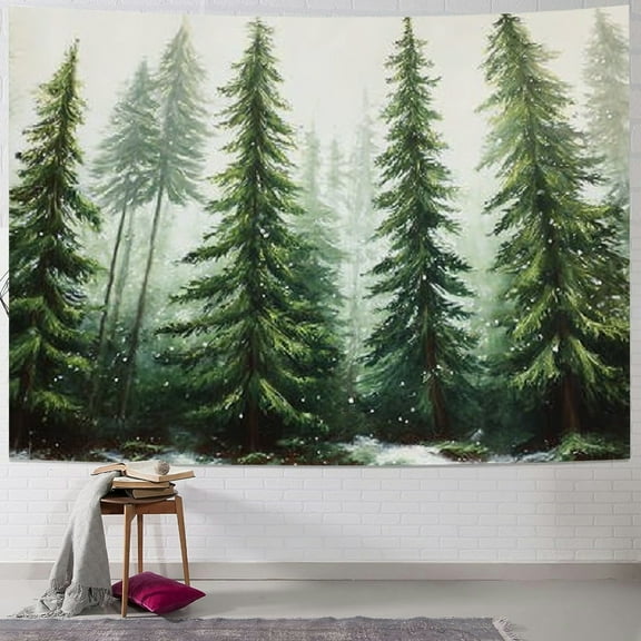 BCIIG Forest Pine Snow Tapestry Wall Hanging Home Decor Art 60x50inch