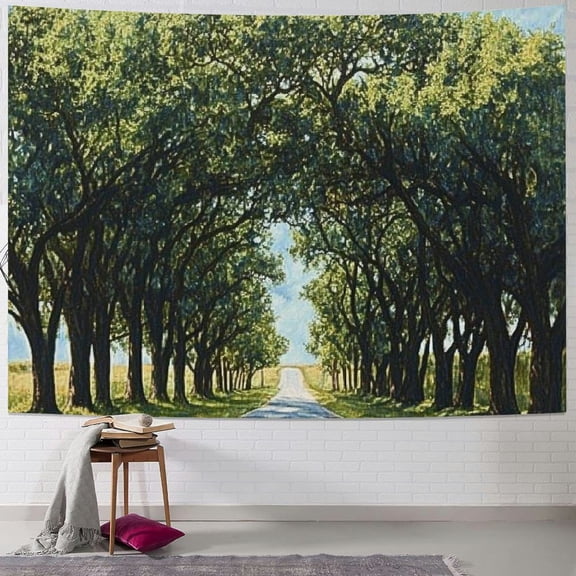 BCIIG  Forest Tapestry, Tranquil Pathway Strong Spring Trees Serene Nature Trekking Theme, Wall Hanging for Bedroom Living Room Dorm Decor,  40x30inch