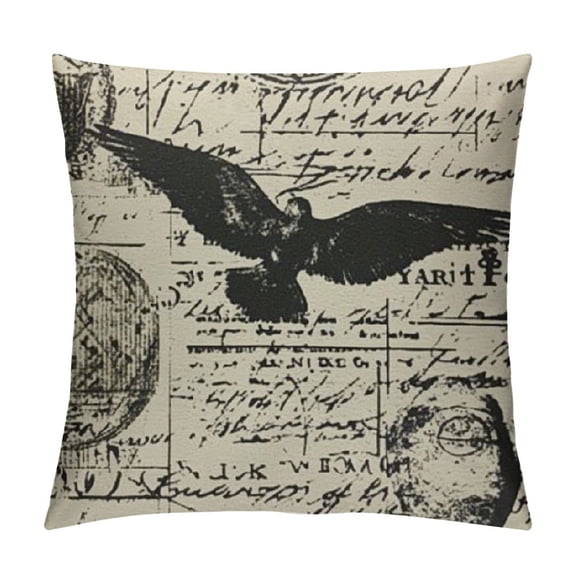 BCIIG French Script Stamp Throw Pillow Cover Paris Phrase Travel Tourism Landmarks Modern Ink Word Pillow Case Decorative Men Women Room Cushion Cover for Home Couch Bed 12x12in