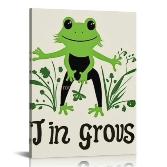 BCIIG Frog Fine Art Aesthetic Poster Print Wall Painting for Living Room Bedroom Home Office Decor 12x16 in