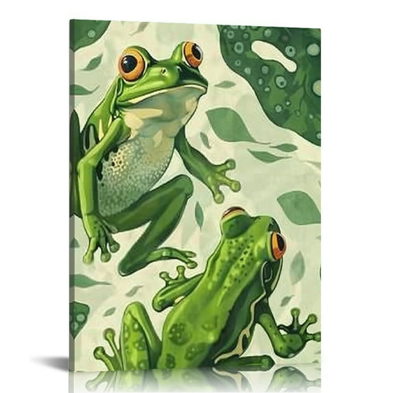 BCIIG Frog Pattern Canvas Wall Art for Living Room Bedroom Decor 16x20 in