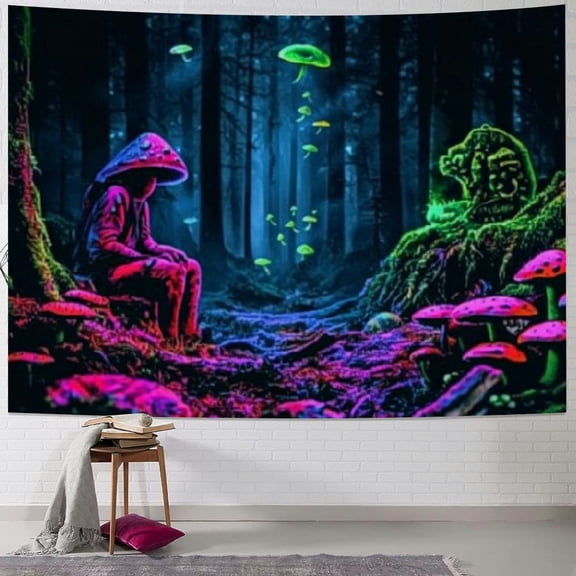 BCIIG Frog Tapestry Mushroom Tapestry for Bedroom Colorful Cave Tapestries Magic River Wall Tapestry Hippie Large Wall Hanging for Room Dorm 50x40inch