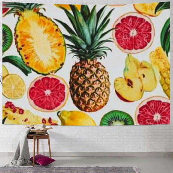 BCIIG Fruit Pattern Tapestry Wall Hanging Unique Style Graphic Tapestries Home Wall Decor Art for Living Room Bedroom Apartment Farmhouse Dorm 60x50inch