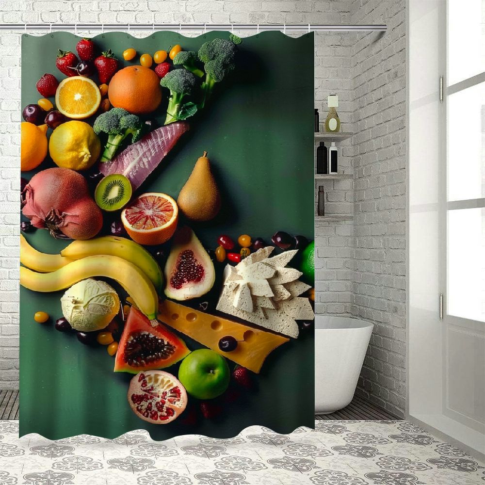 BCIIG Fruits Vegetables Bathroom Decor Set, Colorful Luxurious