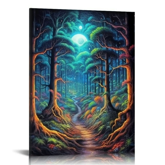 BCIIG Full Moon Fine Art Aesthetic Poster & Print Wall Painting for Home Decor, Canvas Living Room Bedroom Office Wall Art 16x20 in