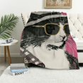 BCIIG Funny Cat Blanket Flannel Throw Blanket Soft Plush, Comfy