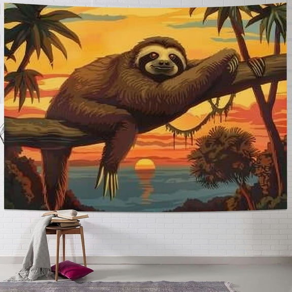 BCIIG Funny Sloth Tapestry Wall Hanging Art Deco Tapestries for Bedroom Living Room Dorm 40x60inch