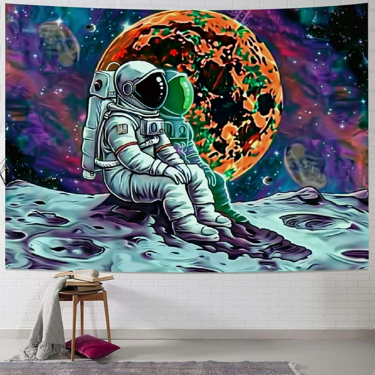 BCIIG Funny Space Astronaut Alien Tapestry for Men Guys Bedroom Cool Trippy Universe Planet Art Tapestries College Dorm Boys Room Decor Psychedelic Galaxy Poster Walmart