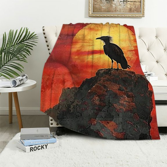 BCIIG Funny Vulture Blanket - Soft Plush, Lightweight, Warm, Fuzzy Anti-Pilling Flannel Blanket for Couch, Bedroom, Travel, Bed - Perfect Comfy Gift   40x50in