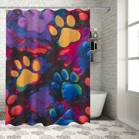BCIIG Furry Art Shower Curtain with Hooks for Bathroom Decoration 69"x72