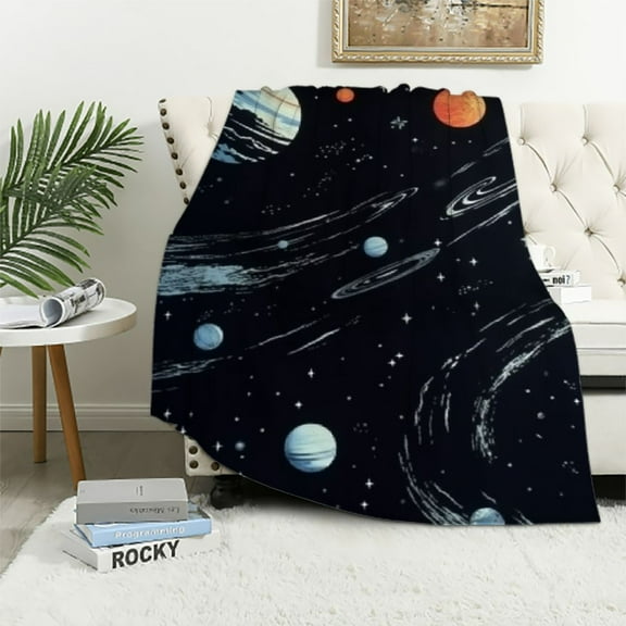 BCIIG Galaxy Blanket Astronomy Gifts for Kids Boys Adults Glow in The Dark Space Blanket Warm Flannel Soft Plush All Season Celestial Throw Blanket for Sofa Bed Couch Starry Sky Lovers 60x80in