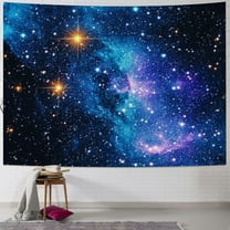 BCIIG Galaxy Tapestry Blue Starry Sky Tapestry  Space Tapestry Wall Hanging Psychedelic Tapestry Mysterious Nebula Stars Wall Tapestry for Living Room Dorm 40x30inch