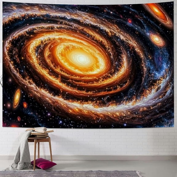 BCIIG Galaxy Tapestry Spiral Universe Planet Starry Sky Tapestry Wall Hanging Outer Space Tapestry Nebula Cosmic Psychedelic Headboard Bedspread Tapestry for Bedroom Living Room Decor 40x30inch