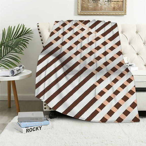 BCIIG Geometric Checkered Pattern Op Art Warm Lightweight Blanket Soft Fleece Blankets for All Seasons 60x80in