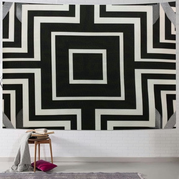 BCIIG Geometric Pattern Op Art Tapestry Wall Hanging Unique Style Graphic Tapestries for Home Decor Living Room Bedroom 40x60inch